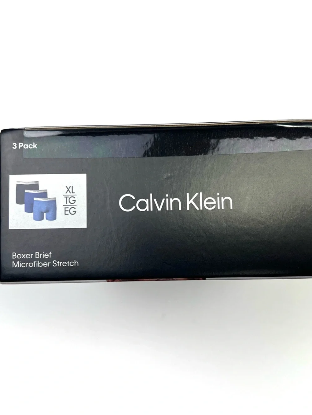Calvin Klein 3 Pack Microfiber Stretch Boxer Briefs Blue Black Men XL Polyester